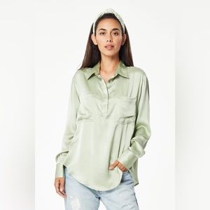 Roberta Roller Rabbit Silk Victoria Top in Sage (Size L)